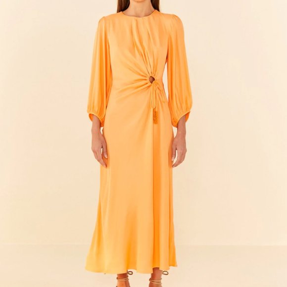 FARM Rio Dresses & Skirts - Farm RIO Papaya Front Circle Cut Out Midi Dress